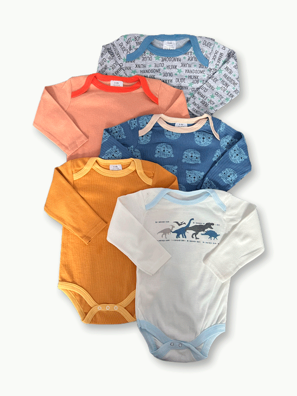 Pack Of 5 Premium Baby Bodysuits (6-9M)