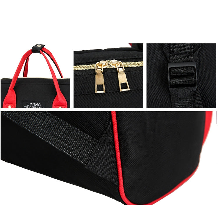 Baby Diaper Bag Flower Black & Red-DB176