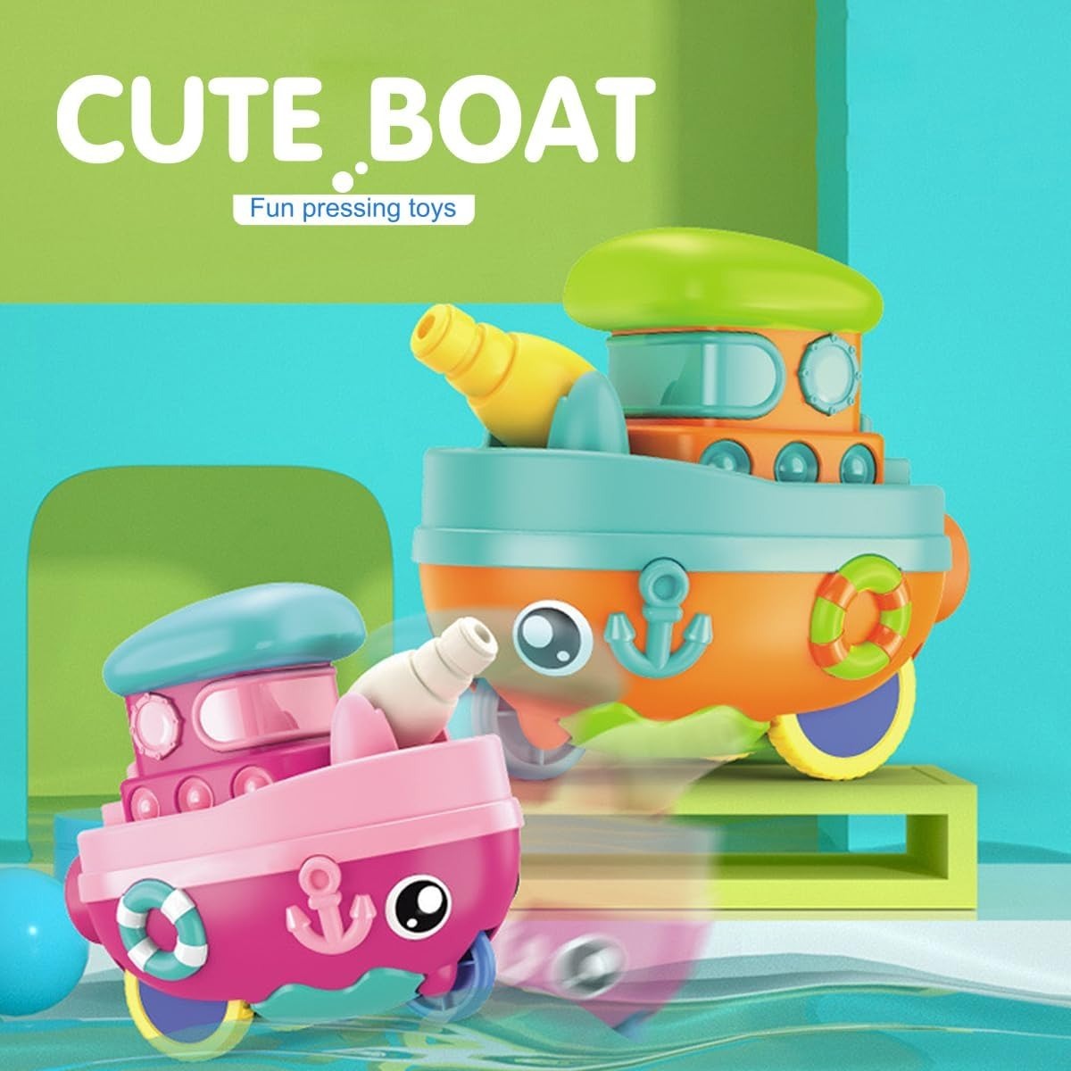 1 pc Cute Boat Press/Release Toy - FF-6668A