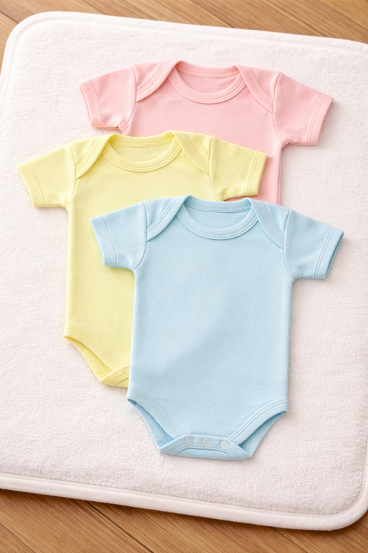 Pack of 3 Plain Bodysuits (0-12M)