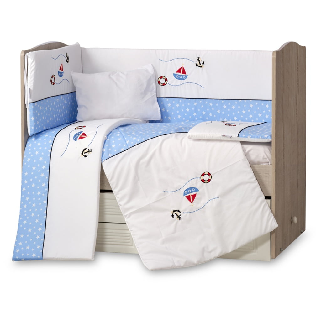 TINNIES COT BEDDING SET 60X120-BLUE