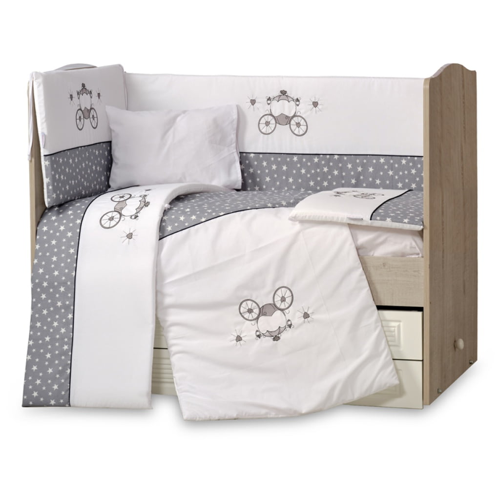 TINNIES COT BEDDING SET 60X120-GREY