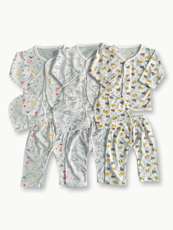 Pack of 3 Jhabla Sets (NB-3 M)