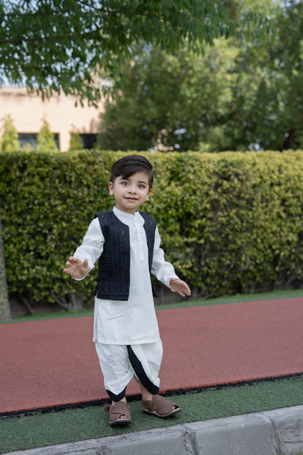 Dhoti Kurta Waistcoat Set (9-36M)