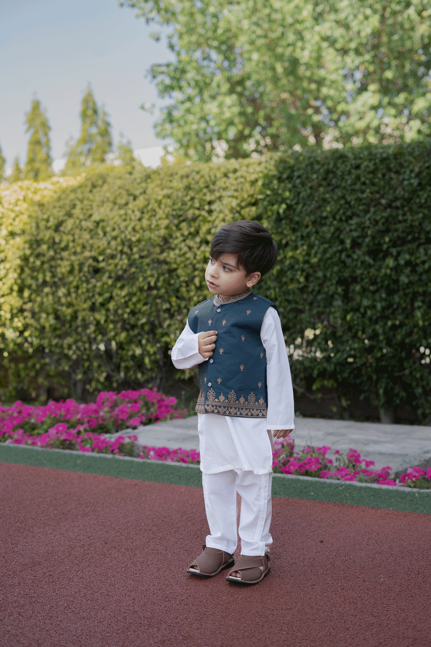 Nawab 3 Piece Set (6M-7Y) Teal Green