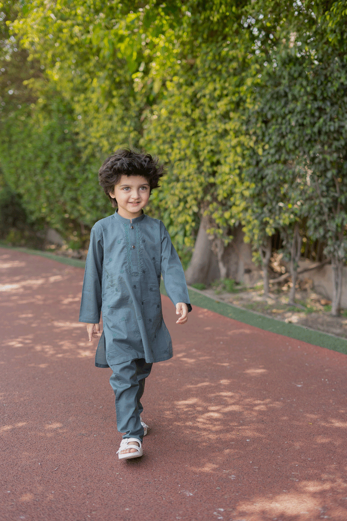 Vibrant Lawn 2 piece set (6M-7Y) Green