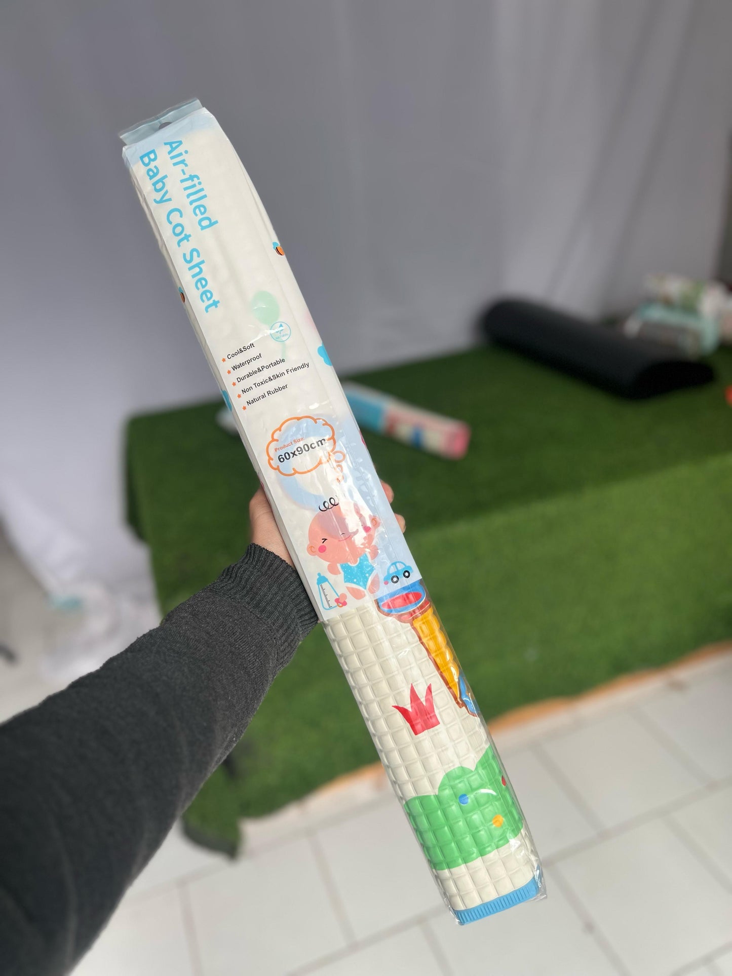 Premium Air-Filled Rubber Cot Sheet 60cm X 90cm
