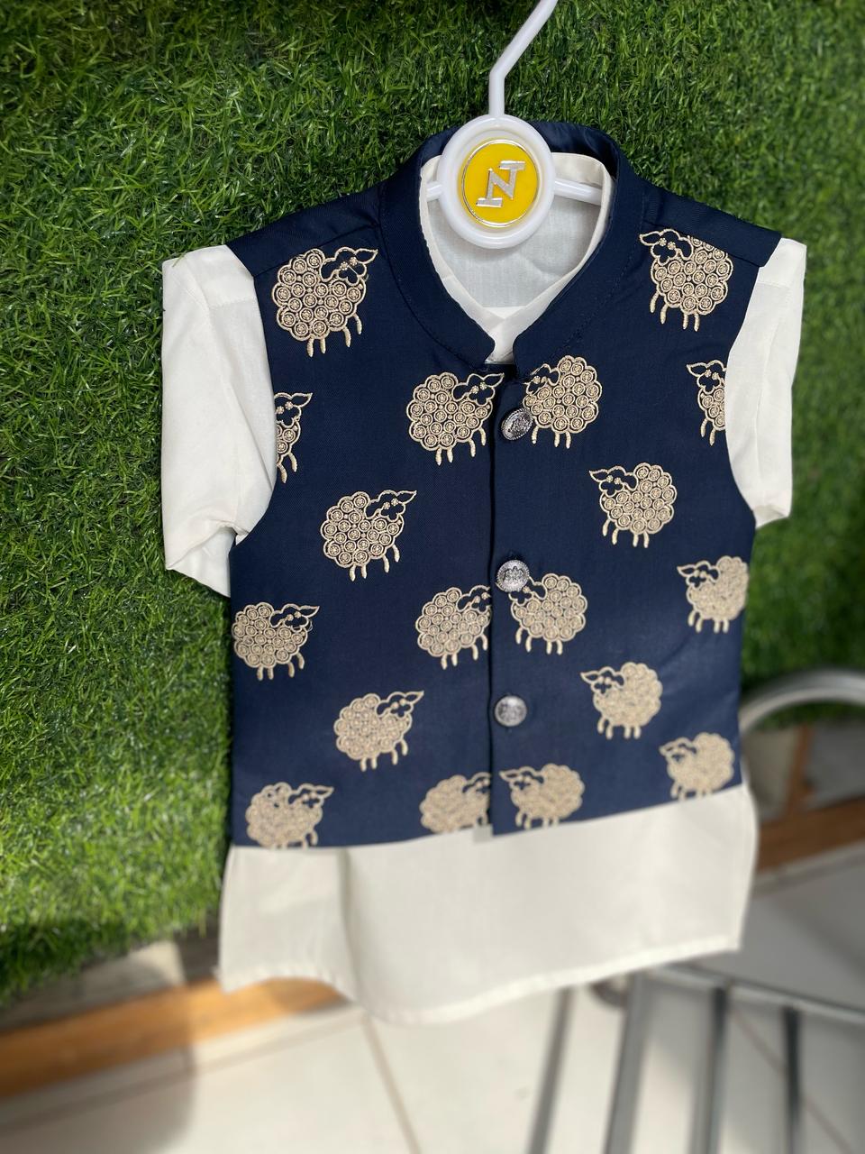 Blue Sheep 3 Piece Eastern Dress  (6-36M)
