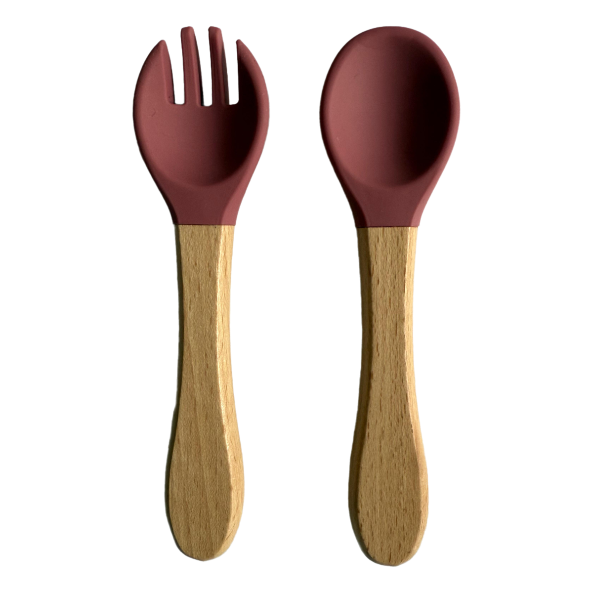 Silicone Wooden Spoon+Fork