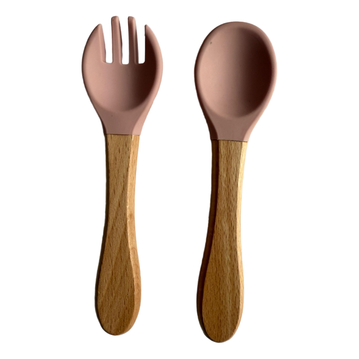 Silicone Wooden Spoon+Fork