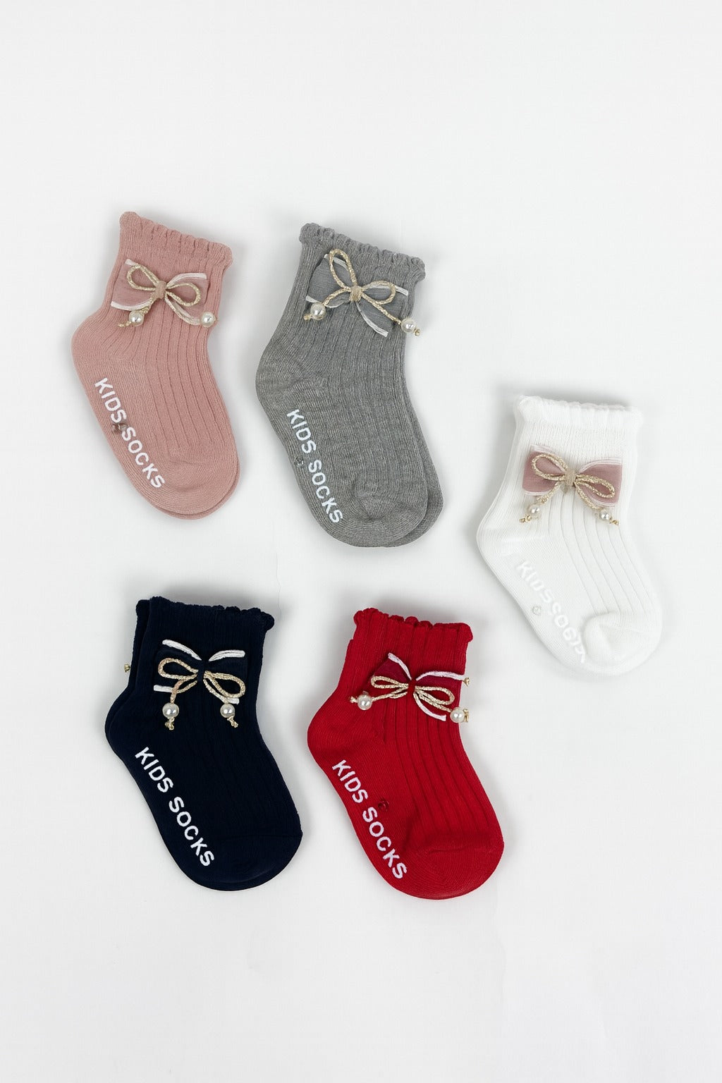 SH465-Medium Ribbon Baby Winter Socks