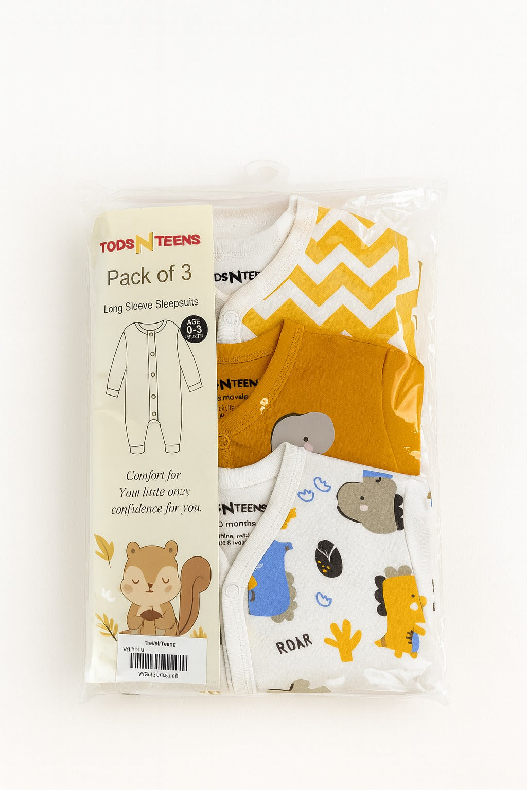 VP65-Pack of 3 Bodysuits