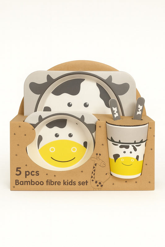 FE208-5-Piece Bamboo Fiber Baby Tableware Set