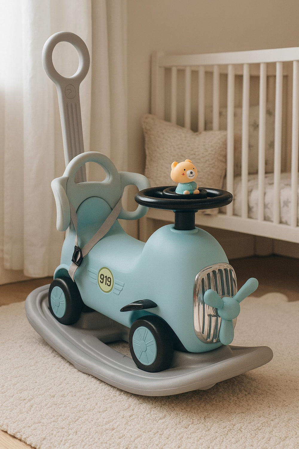 Rocking + Push-on Fiber Car For Toddlers - 919-2