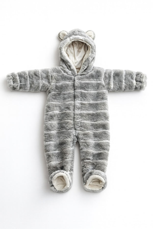 Footed Fur Romper (0-12M)