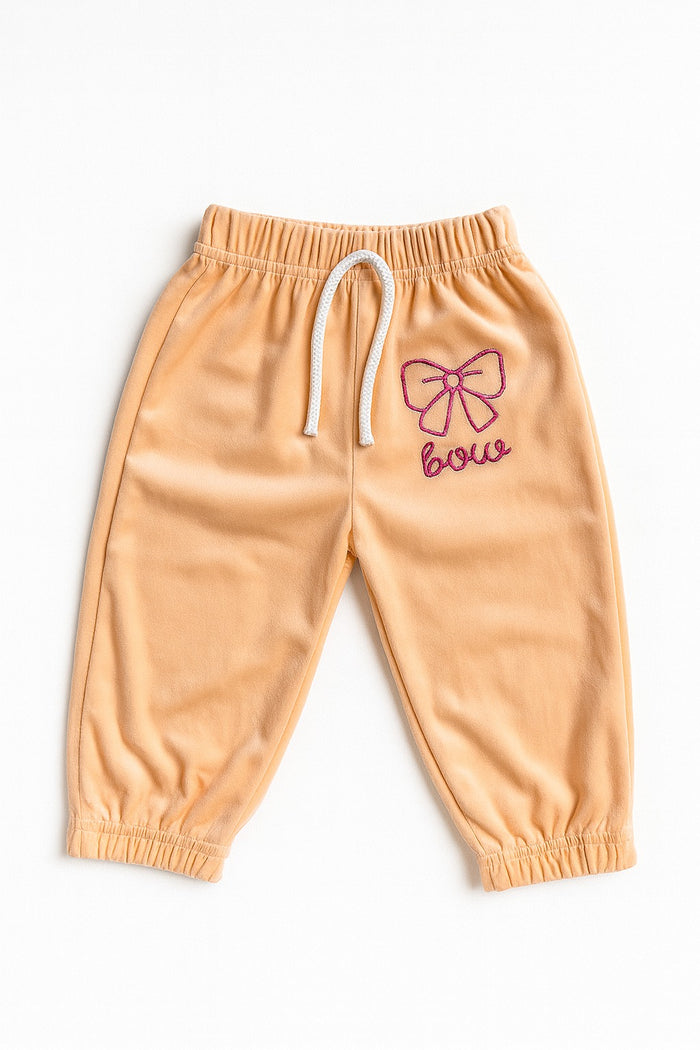 Velvet Trouser (9-24M) - Peach