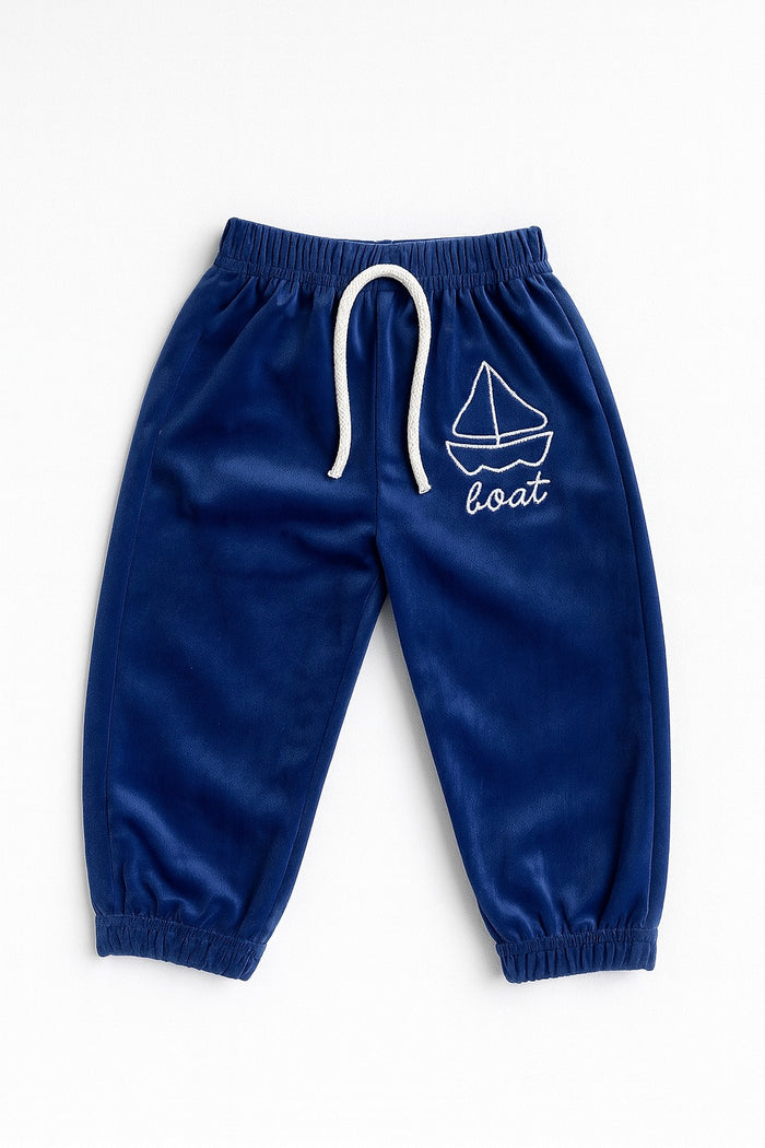 Velvet Trouser (9-24M) - Navy Blue