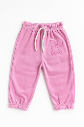 Velvet Trouser (9-24M) - Pink