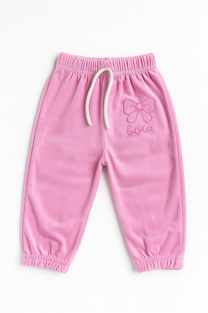 Velvet Trouser (9-24M) - Pink