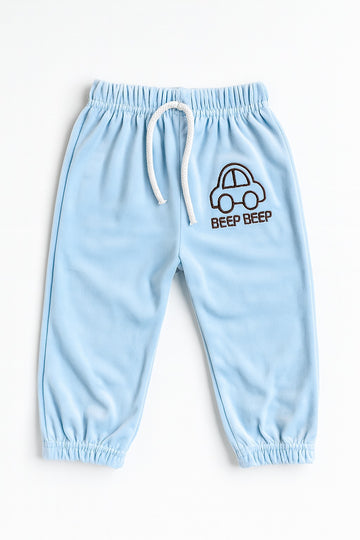 Velvet Trouser (9-24M) - Light Blue