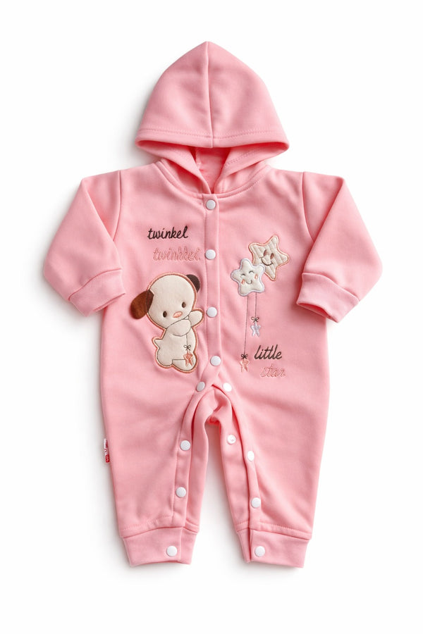 Winter Silky Romper With Hood (0-12M)