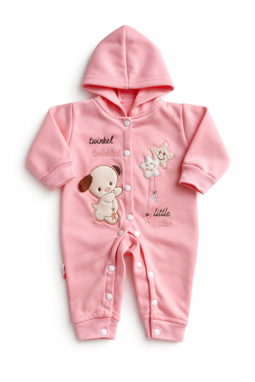 Winter Silky Romper With Hood (0-12M)