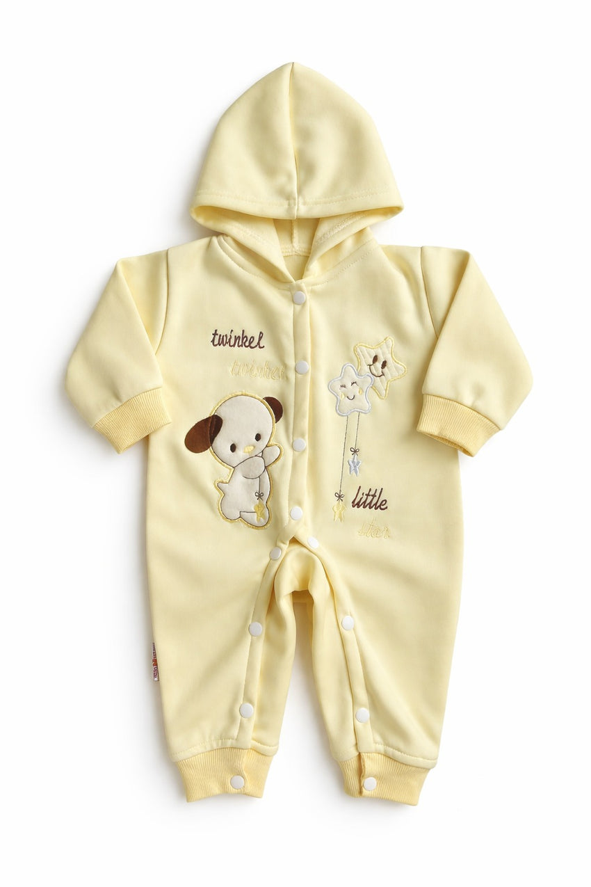 Winter Silky Romper With Hood (0-12M)