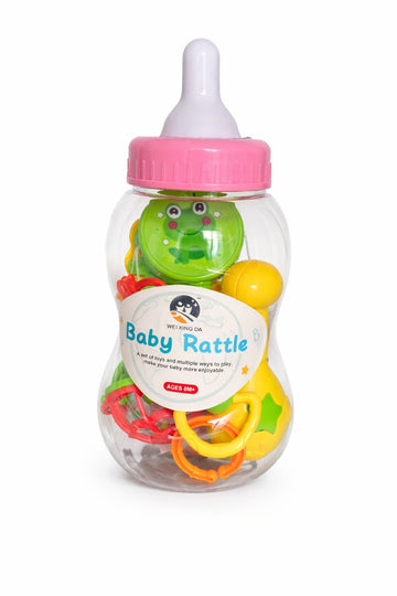 Feeding Bottle Rattle Box - Pink