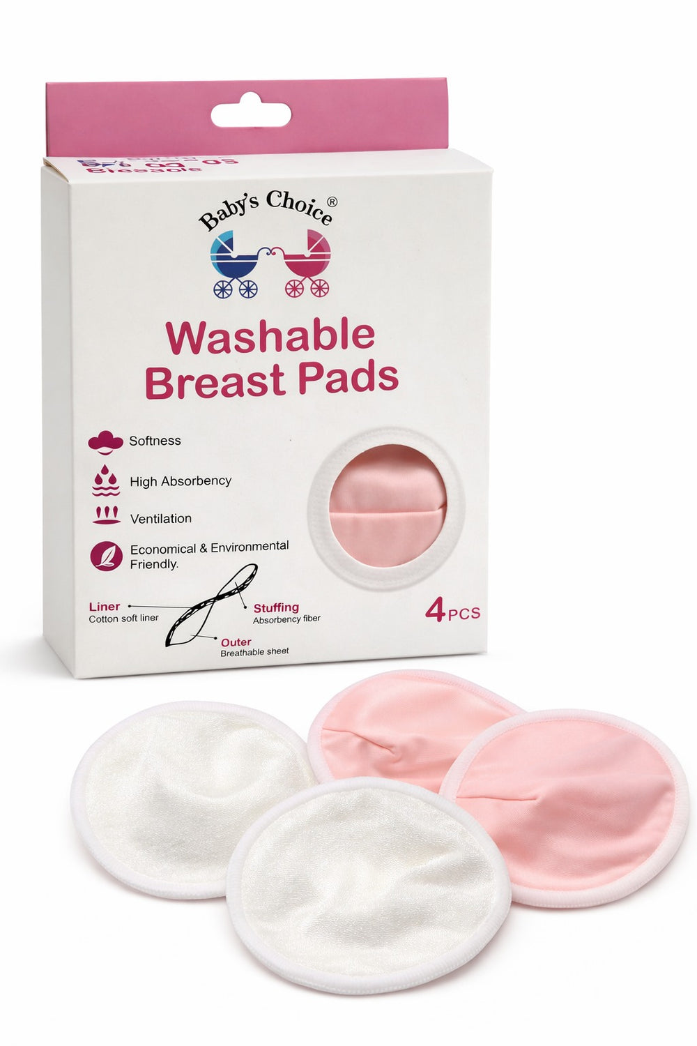 4 piece Washable Breast Pads