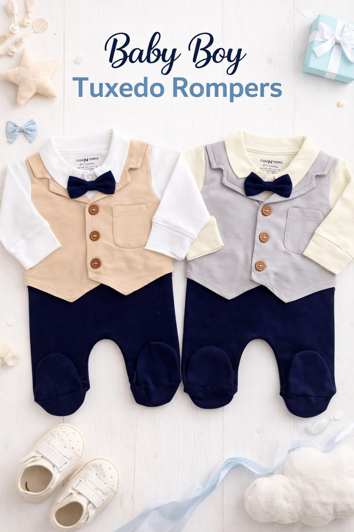 Dove Tux Romper (0-36M)