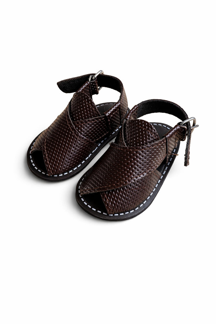Infant Peshawari Sandals - Brown Texture
