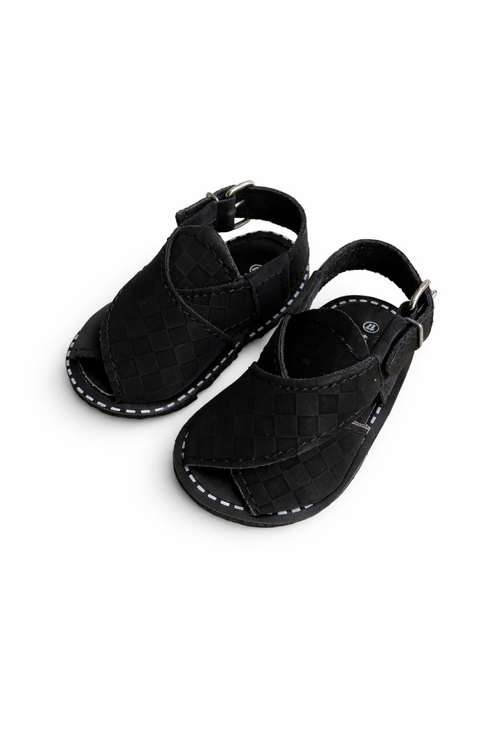 Infant Peshawari Sandals - Black Texture 2