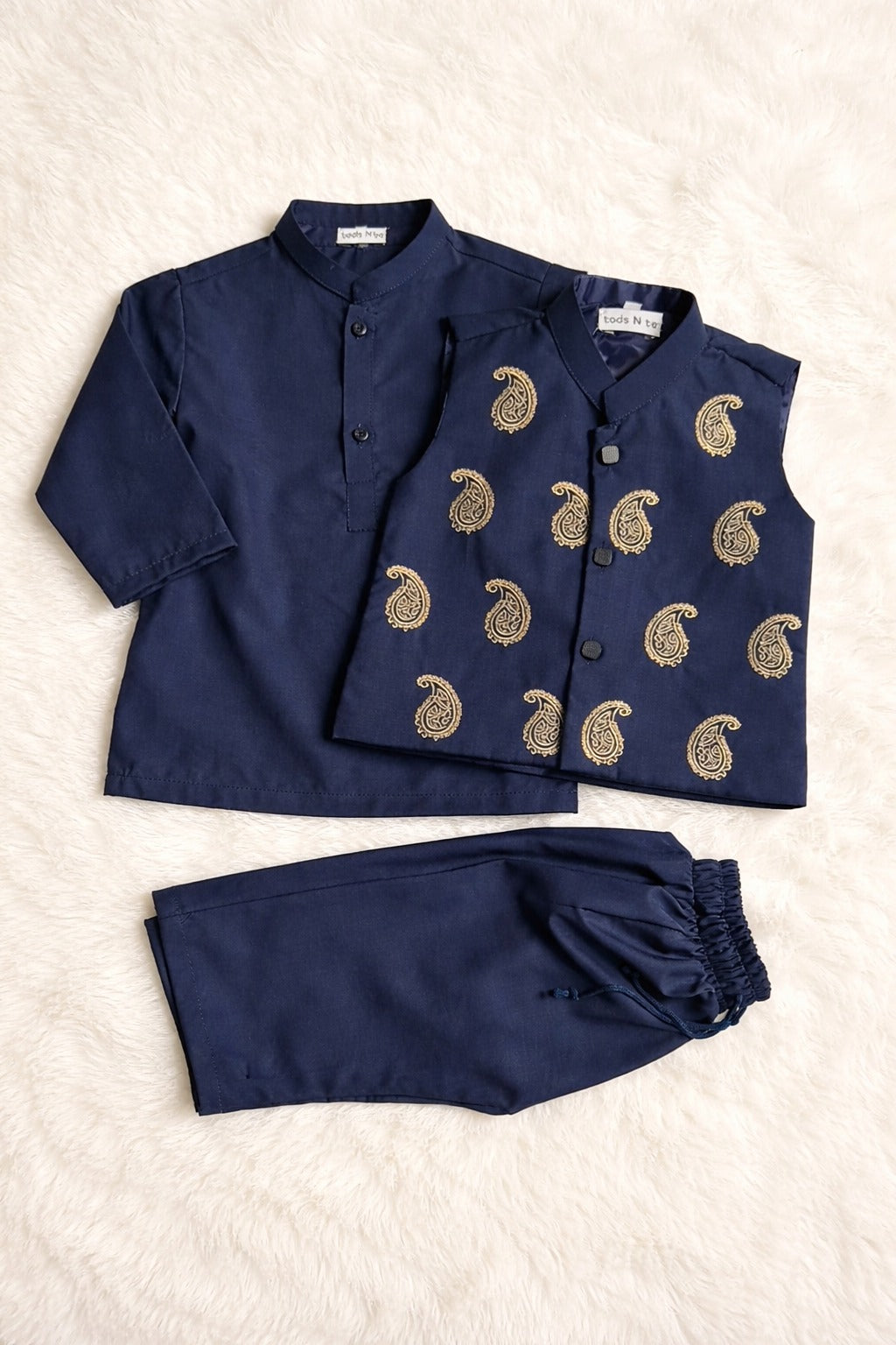 3 pc Eastern Dress waistcoat + Kurta + trouser (6M-7Y)