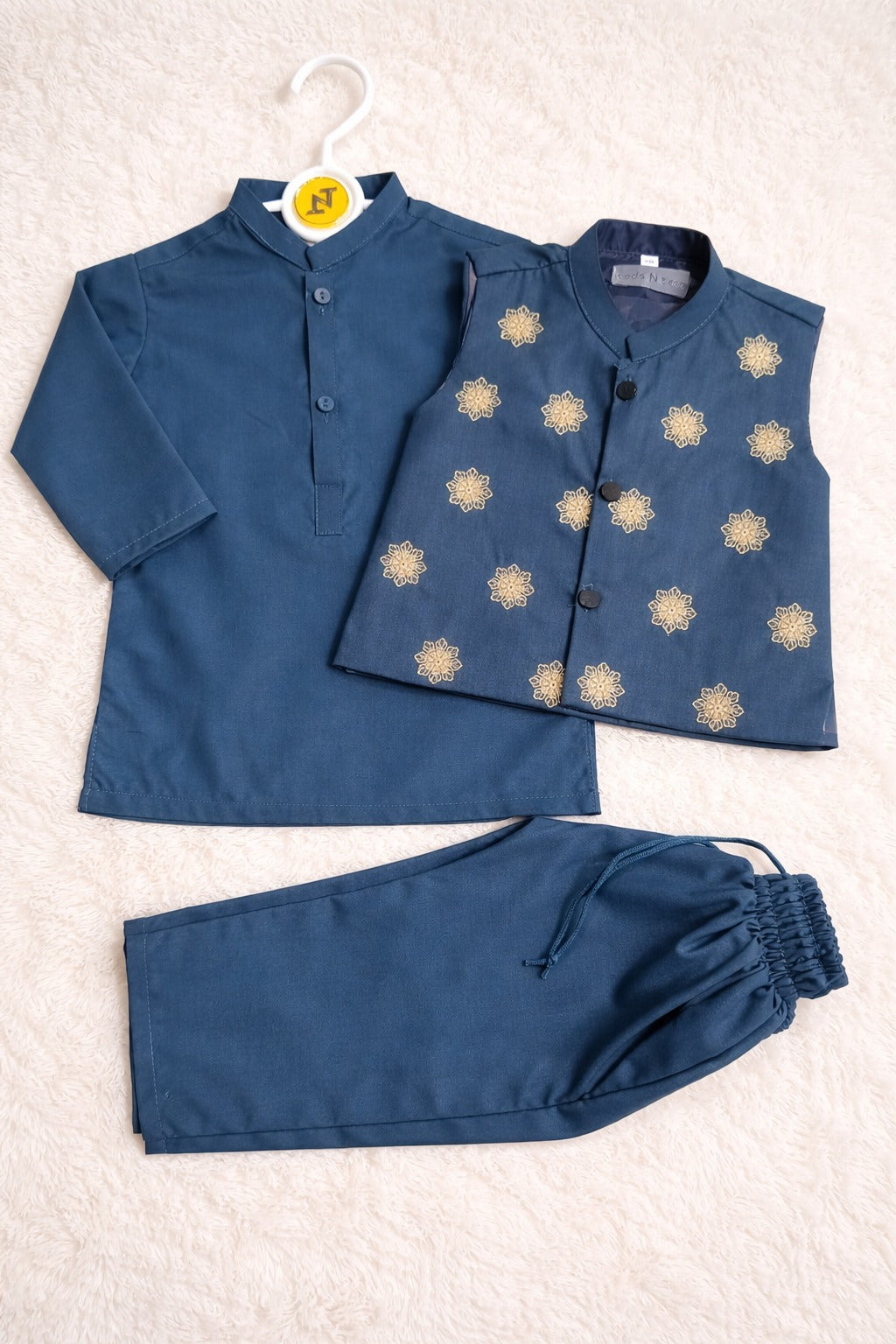 3 pc Eastern Dress waistcoat + Kurta + trouser (6M-7Y)