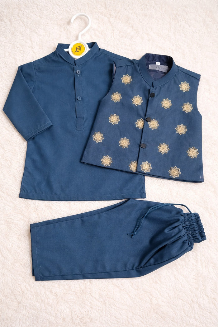 Heritage 3 Piece Set (6M-7Y) Blue Floral