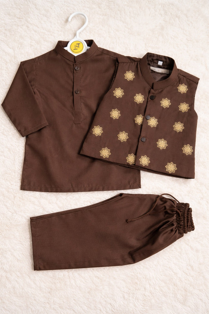 Heritage 3 Piece Set (6M-7Y) Brown Floral