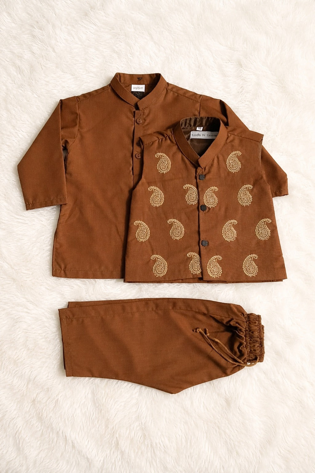 3 pc Eastern Dress waistcoat + Kurta + trouser (6M-7Y)