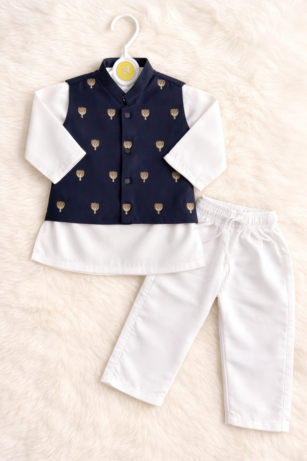 3-pc Eastern Dress waistcoat + Kurta + trouser (6M-7Y)