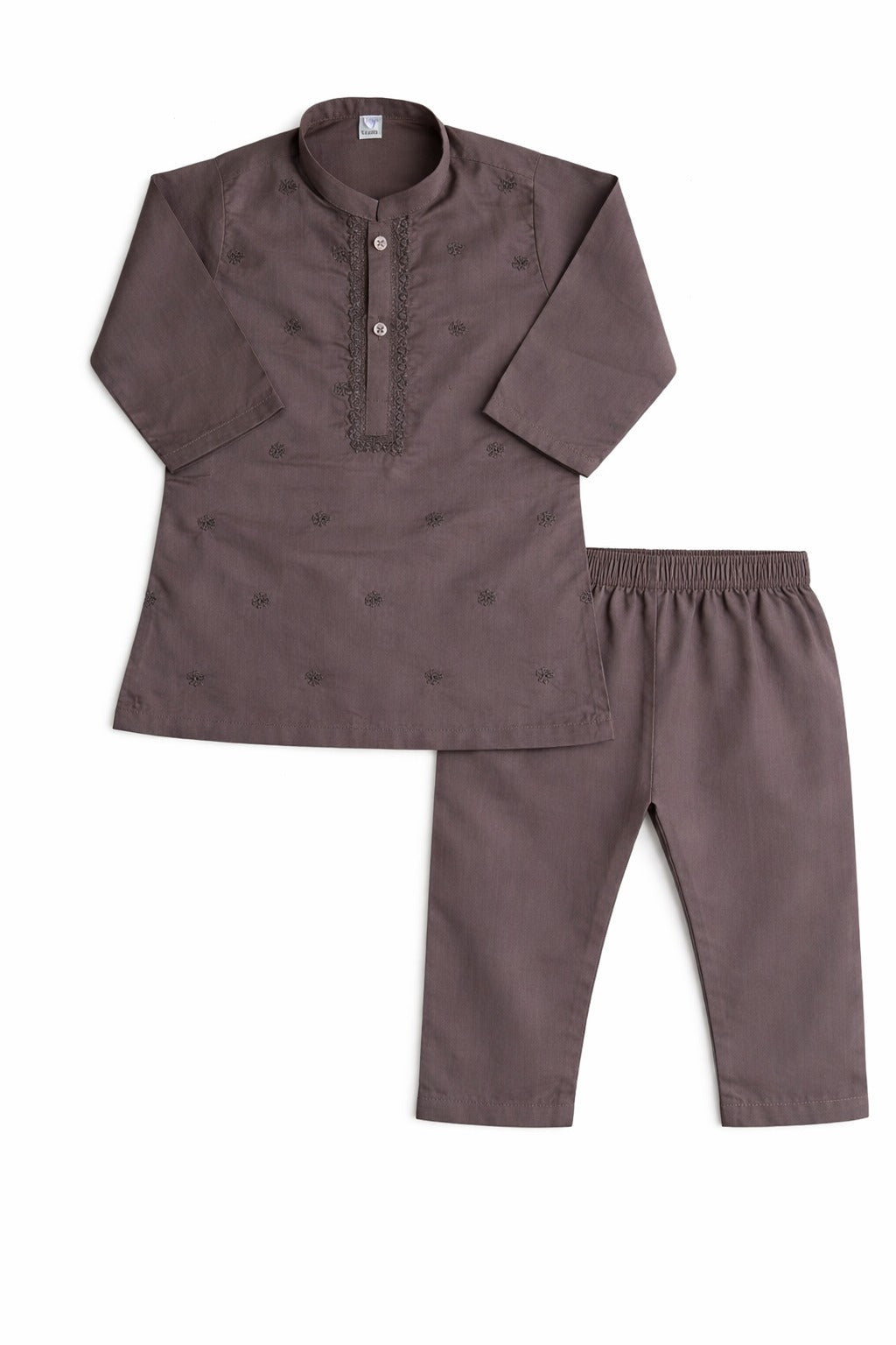 2 piece Lawn Jacquard Kurta-Dark Colors (6M-7Y)