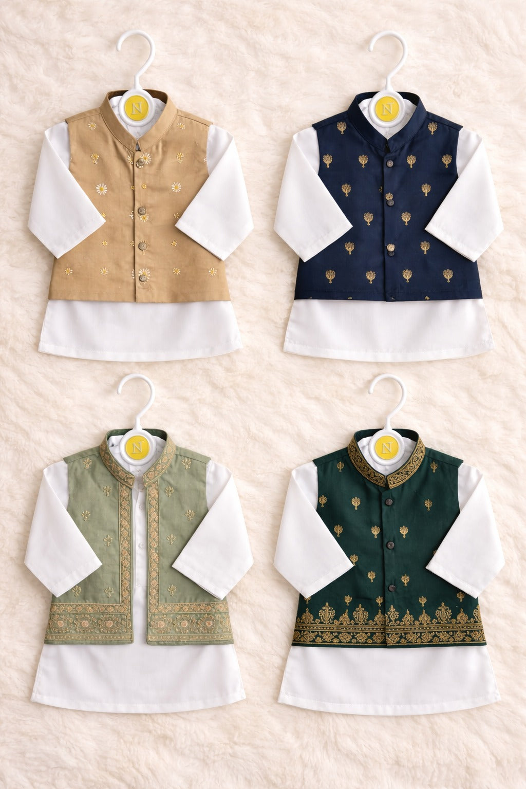 3-pc Eastern Dress waistcoat + Kurta + trouser (6M-7Y)