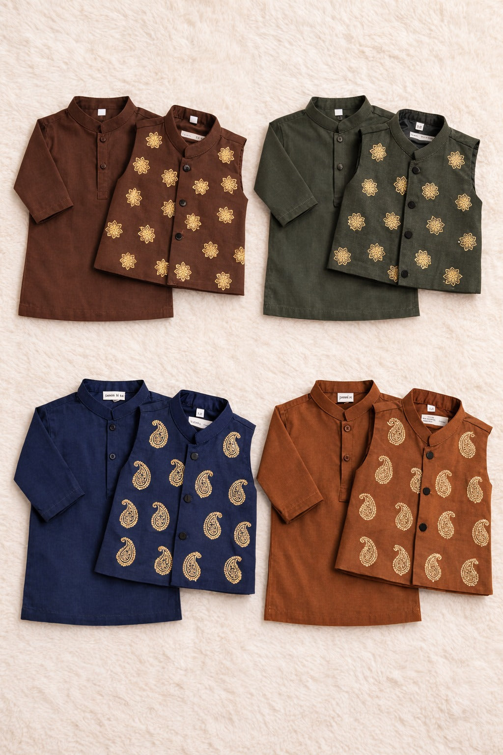 3 pc Eastern Dress waistcoat + Kurta + trouser (6M-7Y)