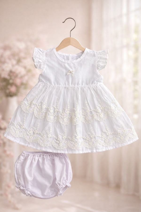 Thai Little White Bow Frock (6-12M)