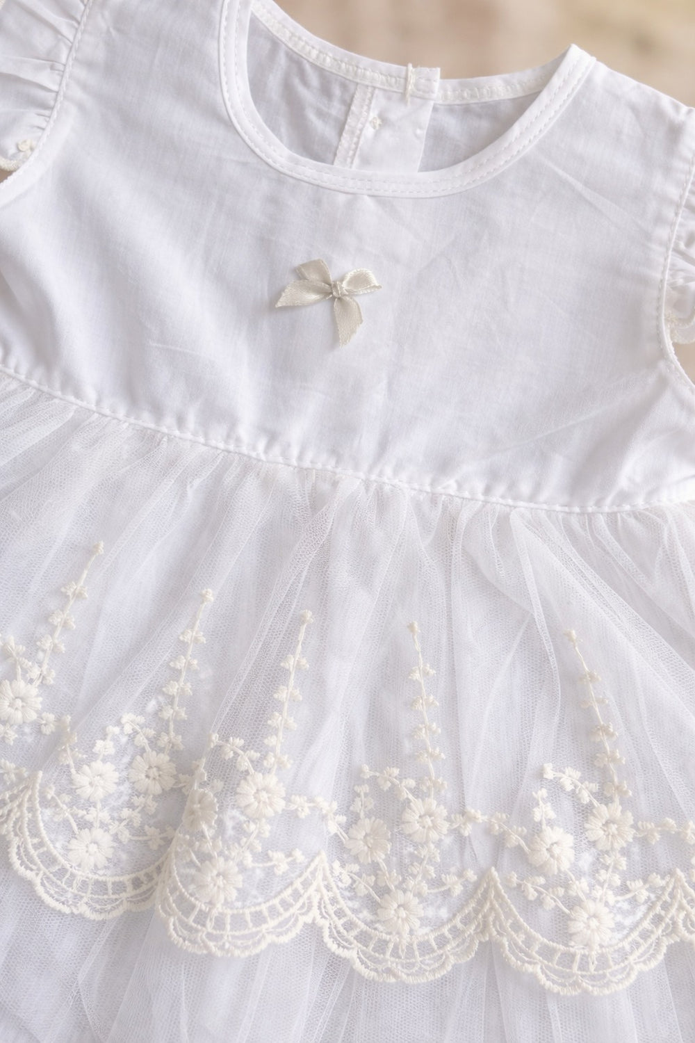 Thai Little White Bow Frock (6-12M)
