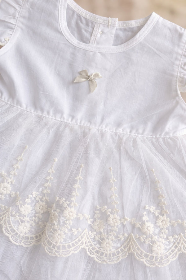 Thai Little White Bow Frock (6-12M)