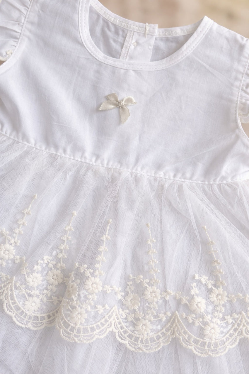 Thai Little White Bow Frock (6-12M)