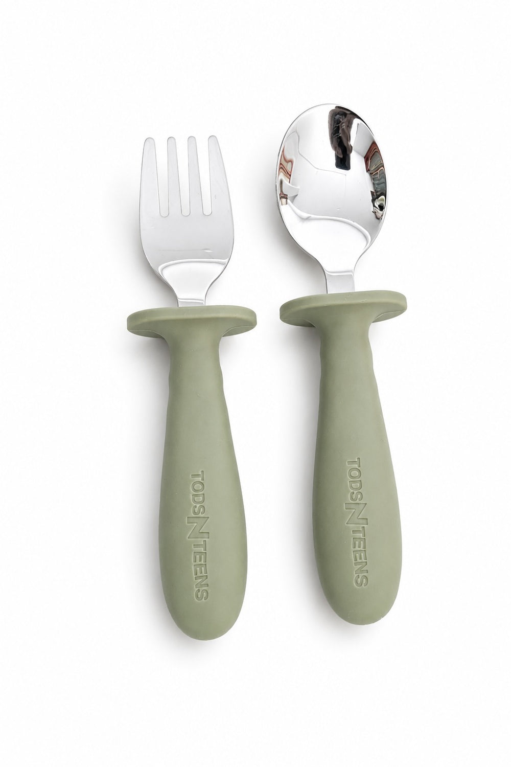 Stainless Steel + Silicone Spoon+Fork Set