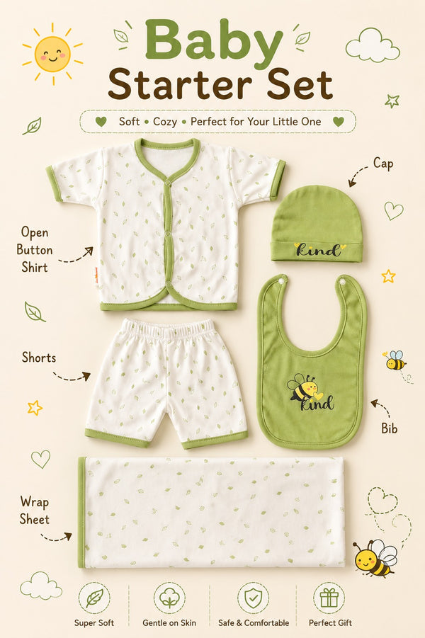 5 Piece Baby Summer Starter Set (0-3M)