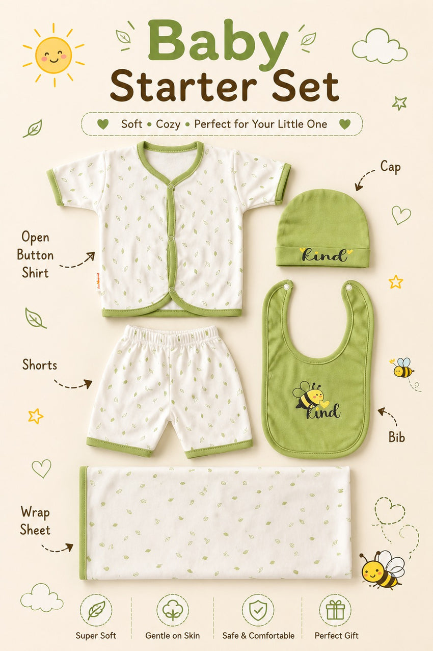 5 Piece Baby Summer Starter Set (0-3M)