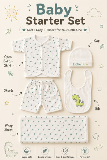 5 Piece Baby Summer Starter Set (0-3M)