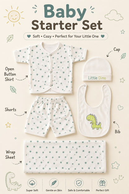 5 Piece Baby Summer Starter Set (0-3M)